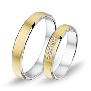 Allianceringen 14 krt goud met facet model 1410